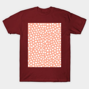 White and Peach Animal Print Spots T-Shirt